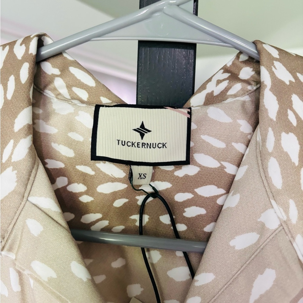 NWT Tuckernuck Sleeveless Mini Dress - Gray Antelope Print - Picture 5 of 6